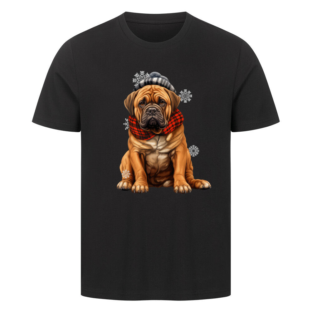Premium T-Shirt "Bullmastiff - Winter" Schwarz – hunde-shirt.de
