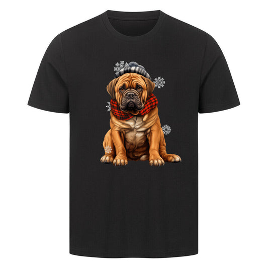 Premium T-Shirt "Bullmastiff - Winter" Schwarz – hunde-shirt.de