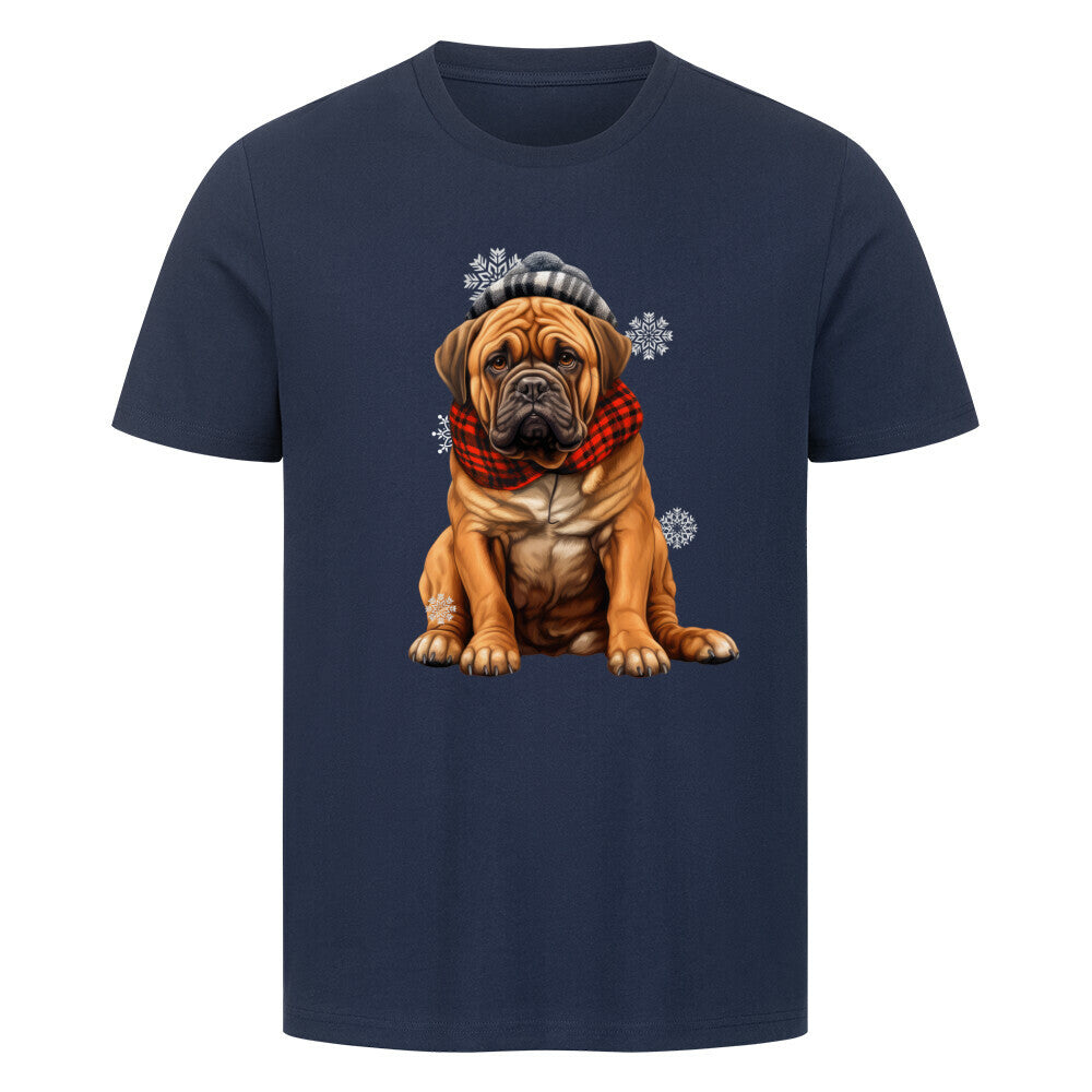 Premium T-Shirt "Bullmastiff - Winter" French Navy – hunde-shirt.de
