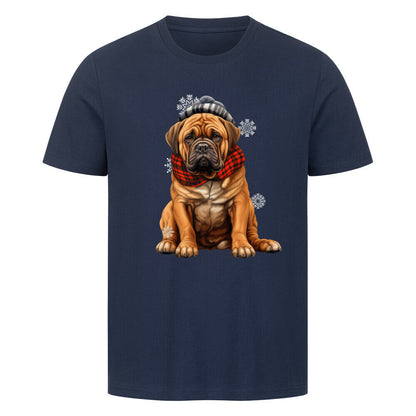 Premium T-Shirt "Bullmastiff - Winter" French Navy – hunde-shirt.de