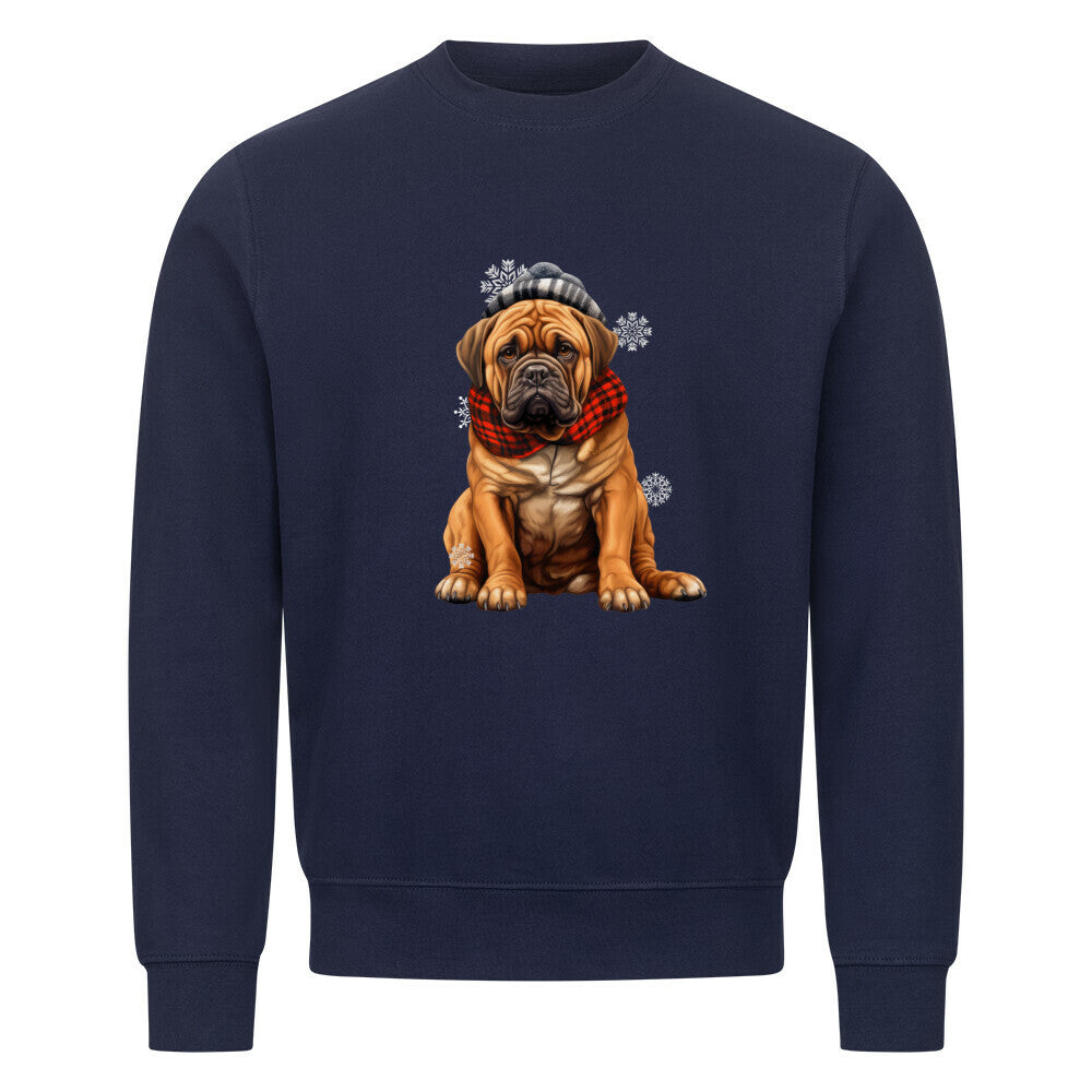 Premium Sweatshirt "Bullmastiff - Winter" Navy Blue – hunde-shirt.de