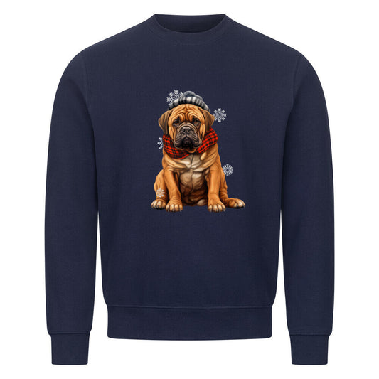 Premium Sweatshirt "Bullmastiff - Winter" Navy Blue – hunde-shirt.de