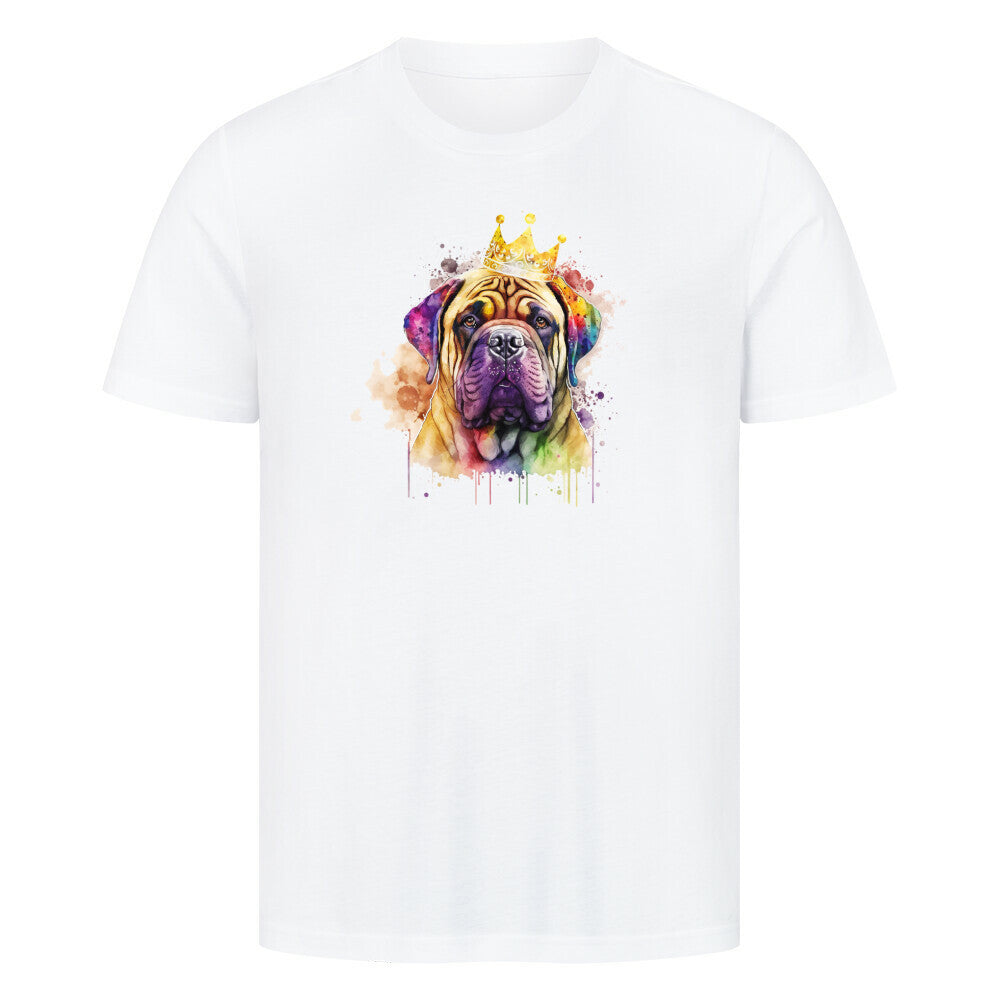 Premium T-Shirt "Bullmastiff - King" Weiß – hunde-shirt.de