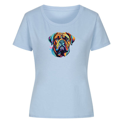 Premium Organic Damen-Shirt "Bullmastiff - Paint" Sky Blue – hunde-shirt.de