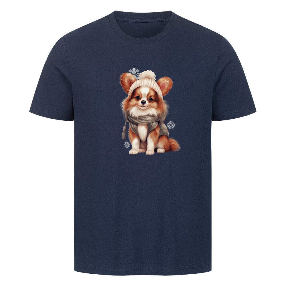 Premium T-Shirt "Papillon - Winter" French Navy – hunde-shirt.de