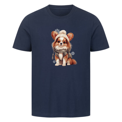 Premium T-Shirt "Papillon - Winter" French Navy – hunde-shirt.de
