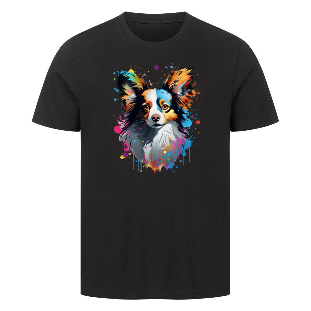 Premium T-Shirt "Papillon - Paint" Schwarz – hunde-shirt.de