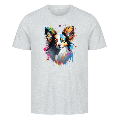 Premium T-Shirt "Papillon - Paint" Heather Grey – hunde-shirt.de