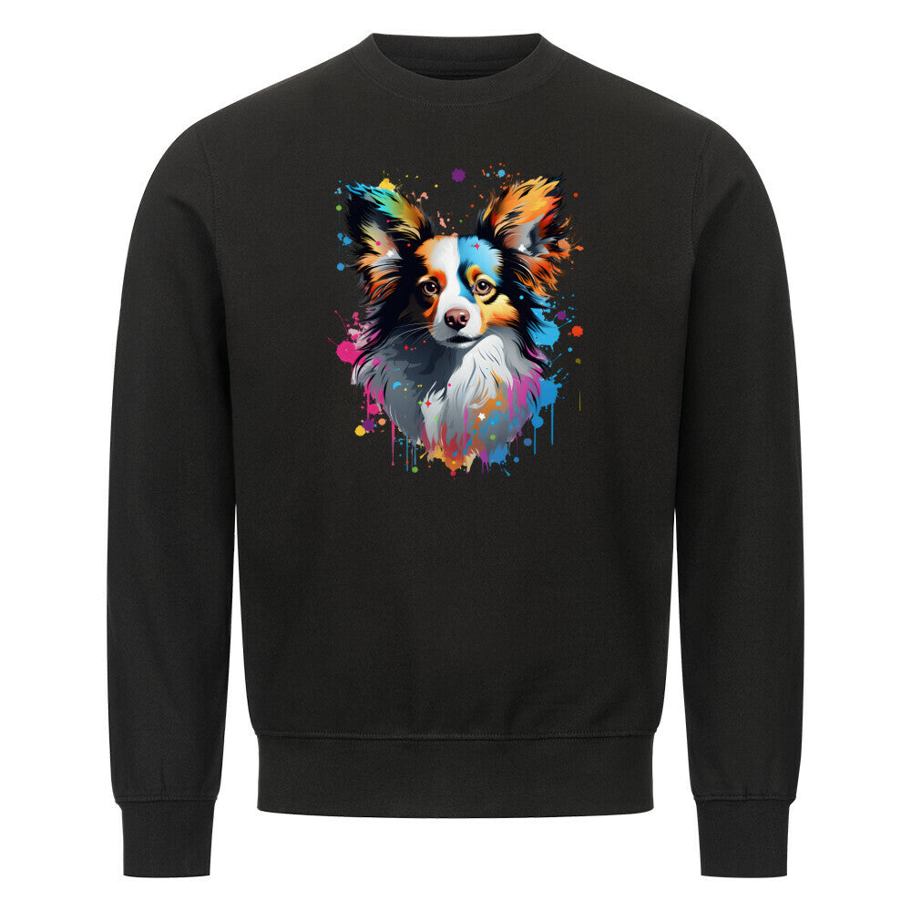 Premium Sweatshirt "Papillon - Paint" Schwarz – hunde-shirt.de