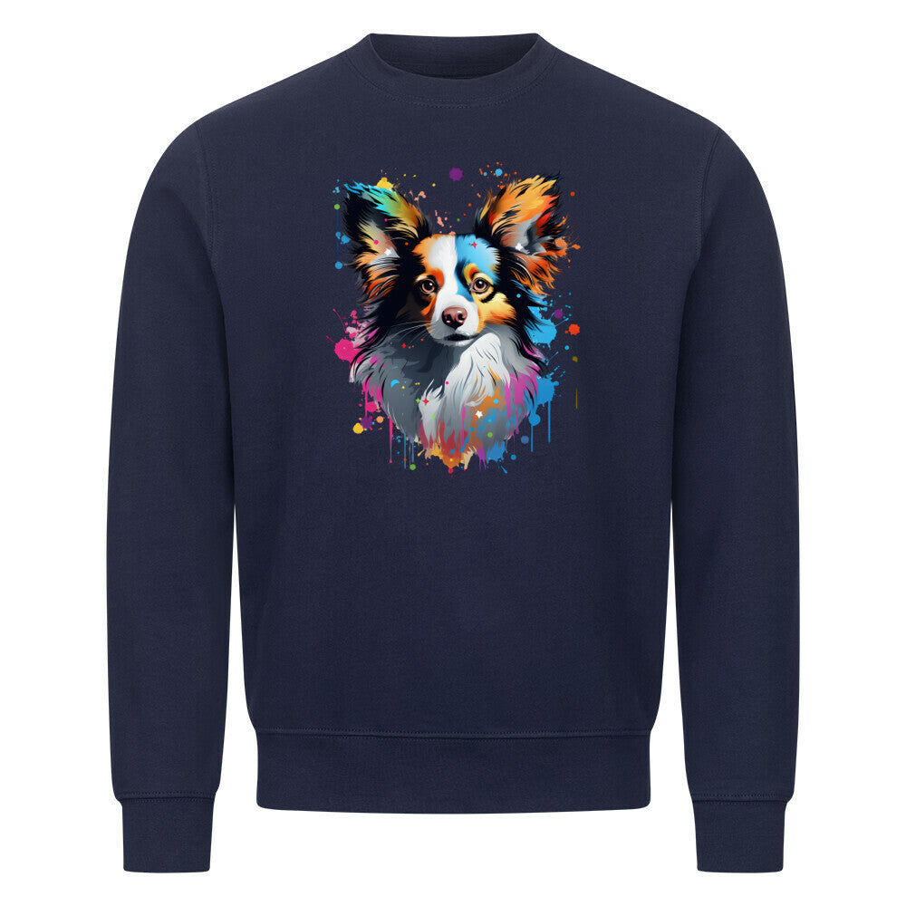 Premium Sweatshirt "Papillon - Paint" Navy Blue – hunde-shirt.de