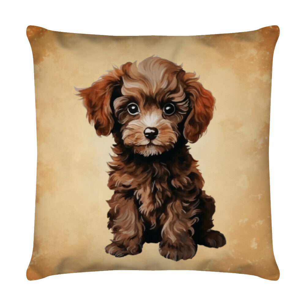 Kissen "Zwergpudel - Puppy" Weiß – hunde-shirt.de
