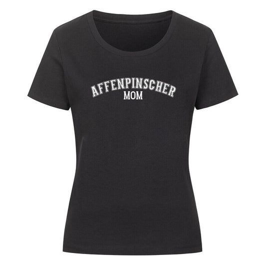 Premium Organic Damen-Shirt "Affenpinscher - MOM" Schwarz – hunde-shirt.de