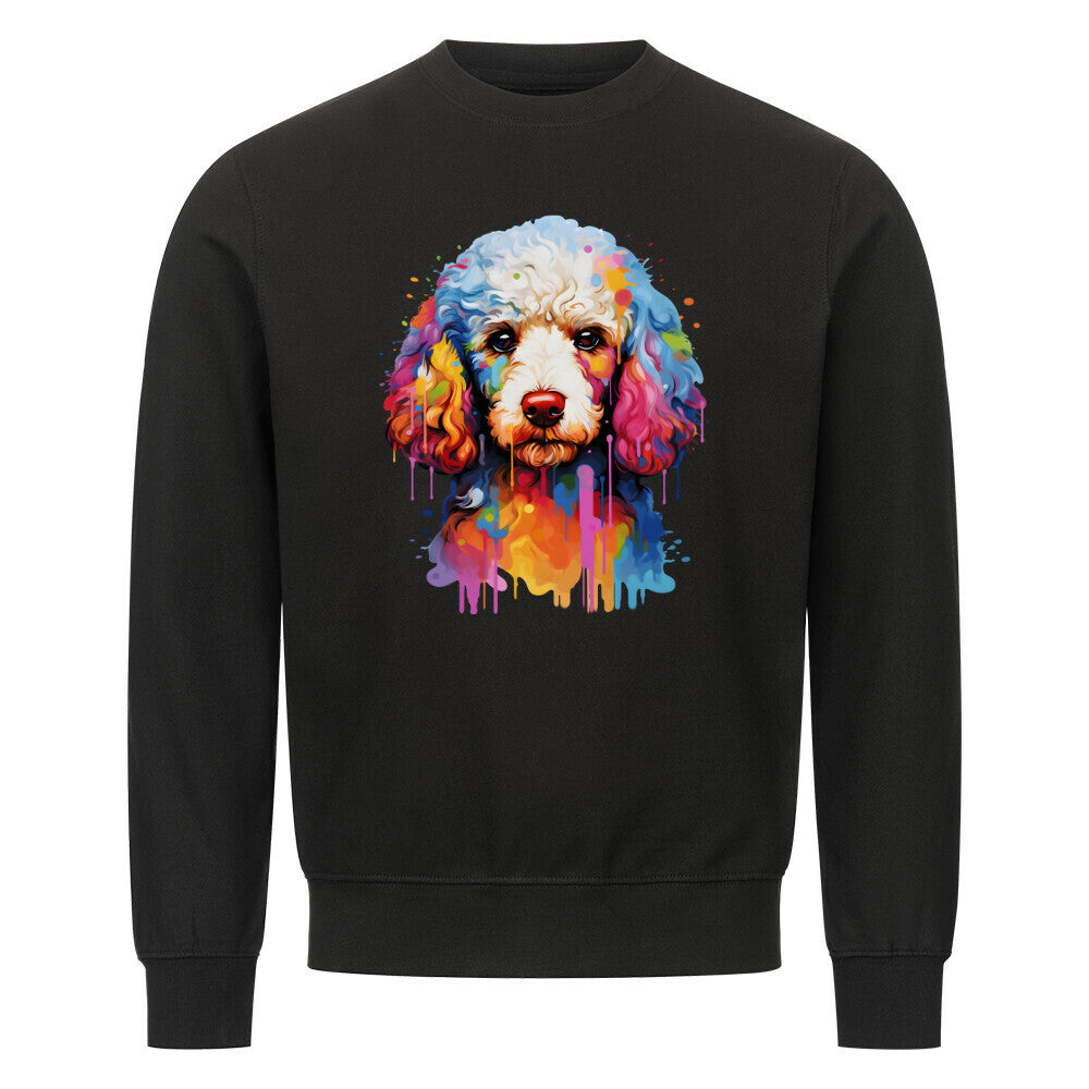 Premium Sweatshirt "Zwergpudel - Splash" Schwarz – hunde-shirt.de