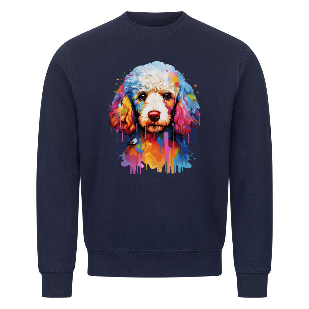 Premium Sweatshirt "Zwergpudel - Splash" Navy Blue – hunde-shirt.de