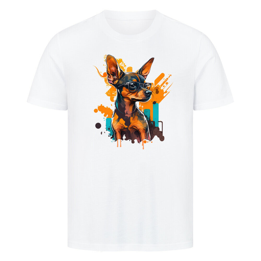 Premium T-Shirt "Zwergpinscher - Art" Weiß – hunde-shirt.de