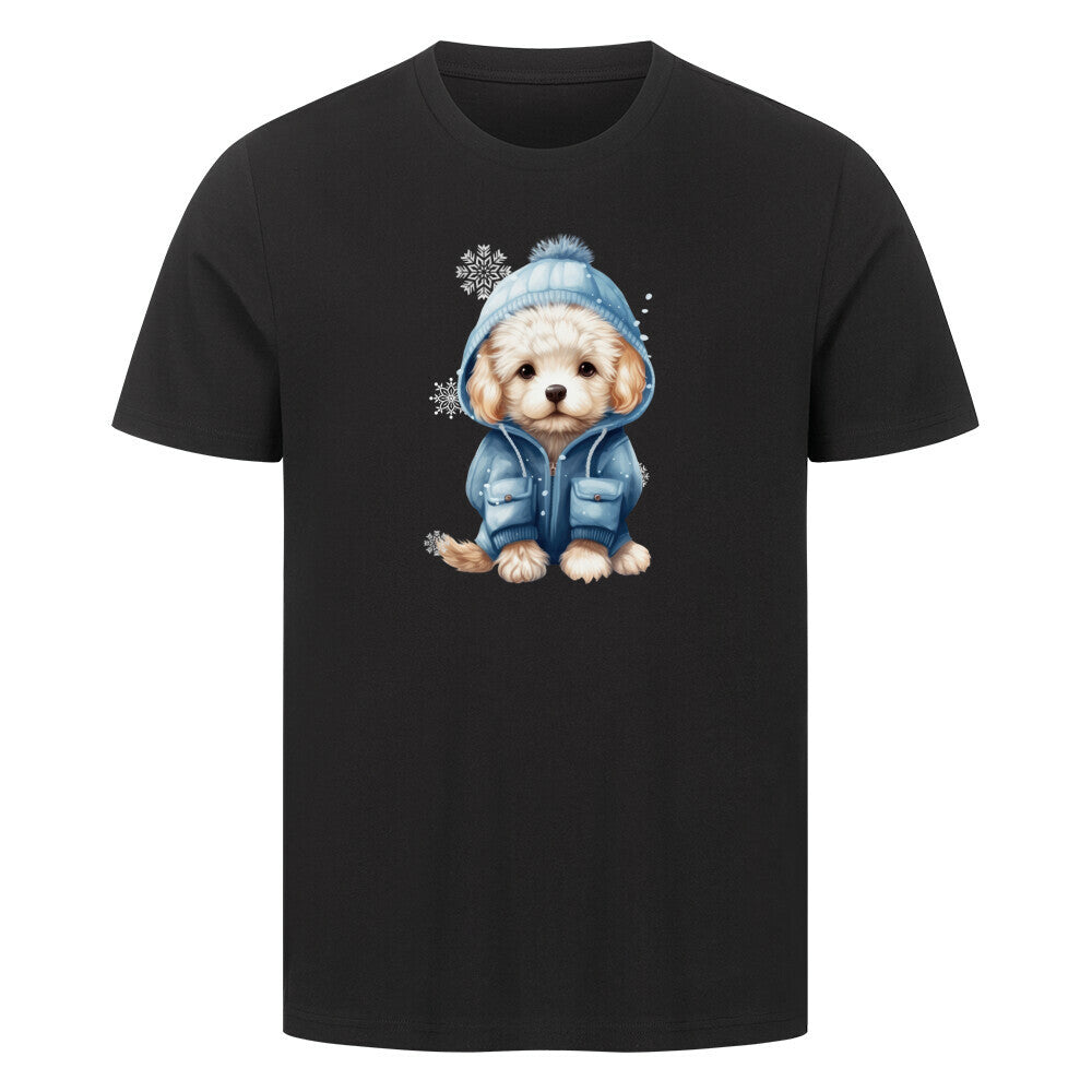 Premium T-Shirt "Toypudel - Winter" Schwarz – hunde-shirt.de