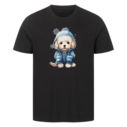 Premium T-Shirt "Toypudel - Winter" Schwarz – hunde-shirt.de