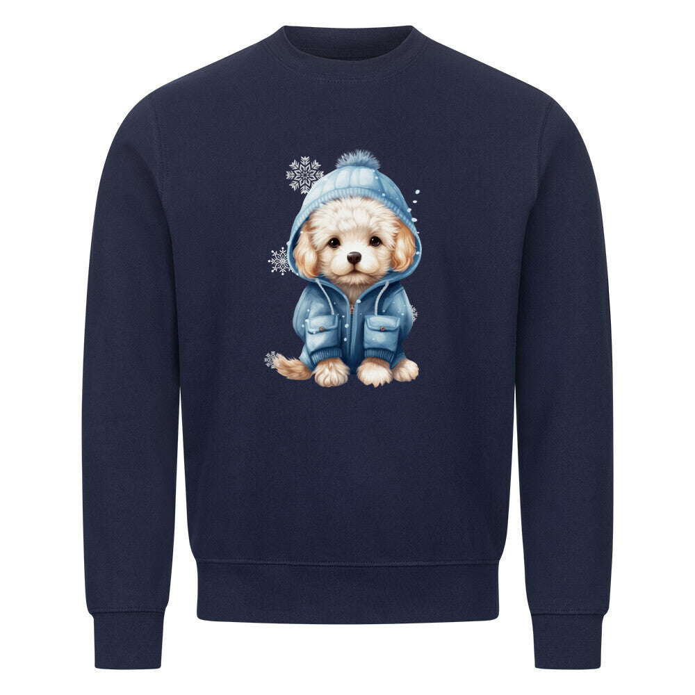 Premium Sweatshirt "Toypudel - Winter" Navy Blue – hunde-shirt.de