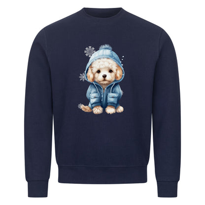 Premium Sweatshirt "Toypudel - Winter" Navy Blue – hunde-shirt.de