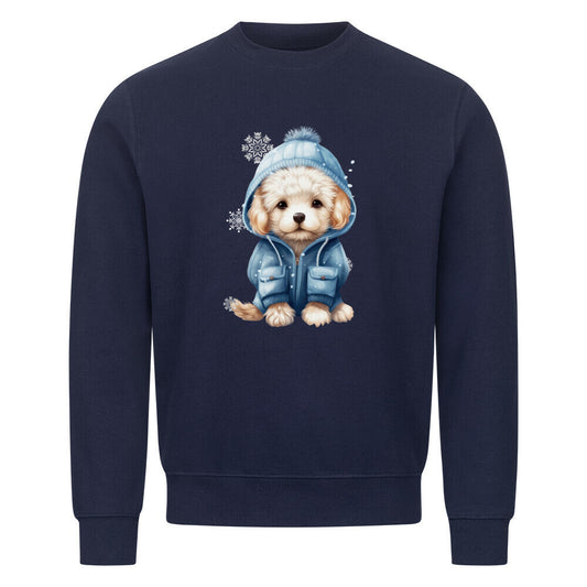 Premium Sweatshirt "Toypudel - Winter" Navy Blue – hunde-shirt.de