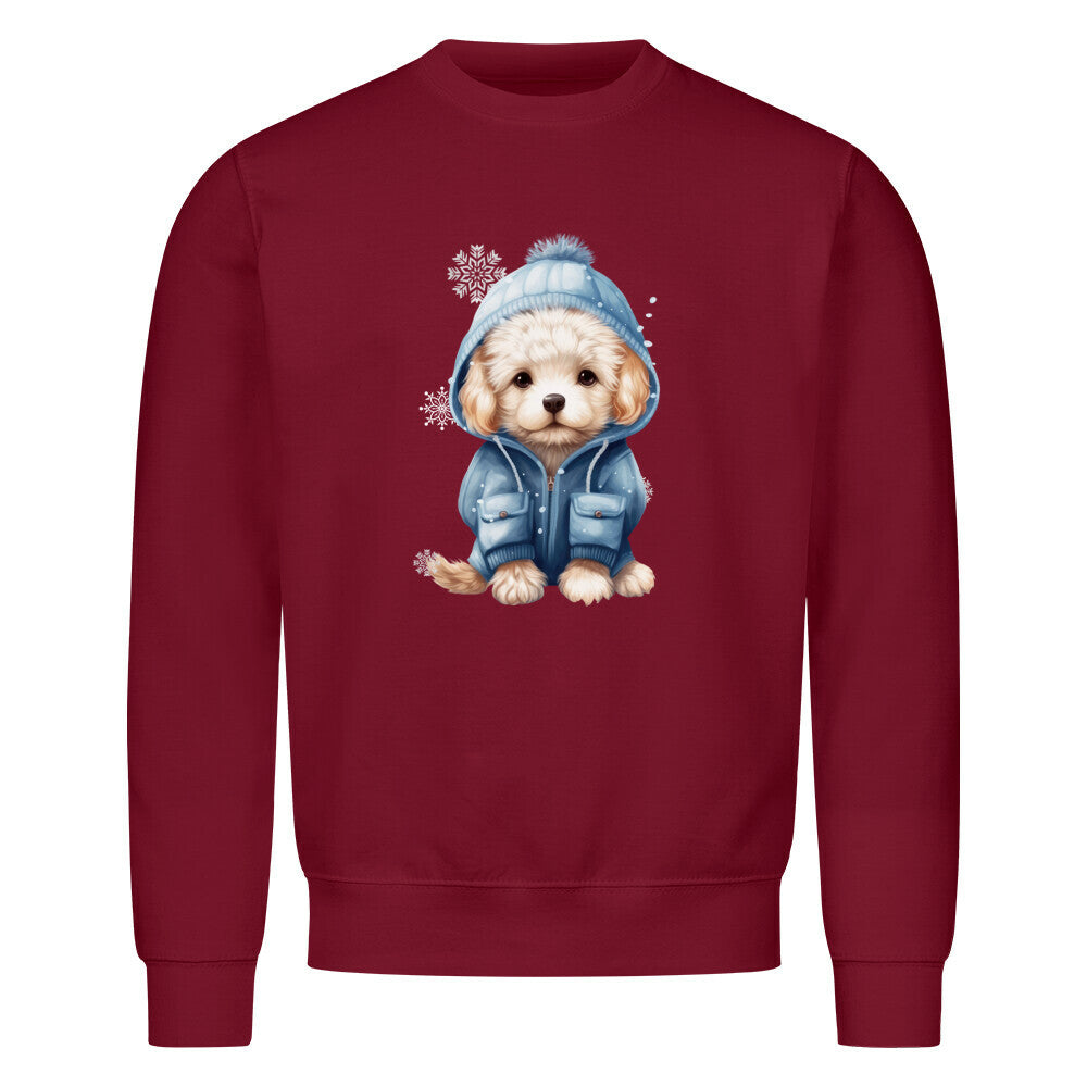 Premium Sweatshirt "Toypudel - Winter" Burgunder – hunde-shirt.de
