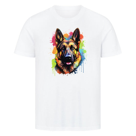 Premium T-Shirt "Schäferhund - Paint" Weiß – hunde-shirt.de