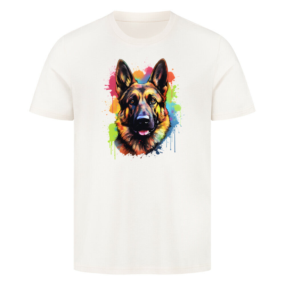 Premium T-Shirt "Schäferhund - Paint" Natural Raw – hunde-shirt.de