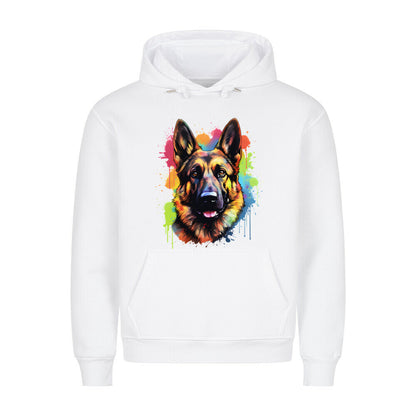 Premium Hoodie "Schäferhund - Paint" Weiß – hunde-shirt.de