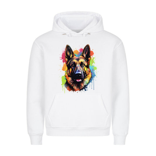 Premium Hoodie "Schäferhund - Paint" Weiß – hunde-shirt.de