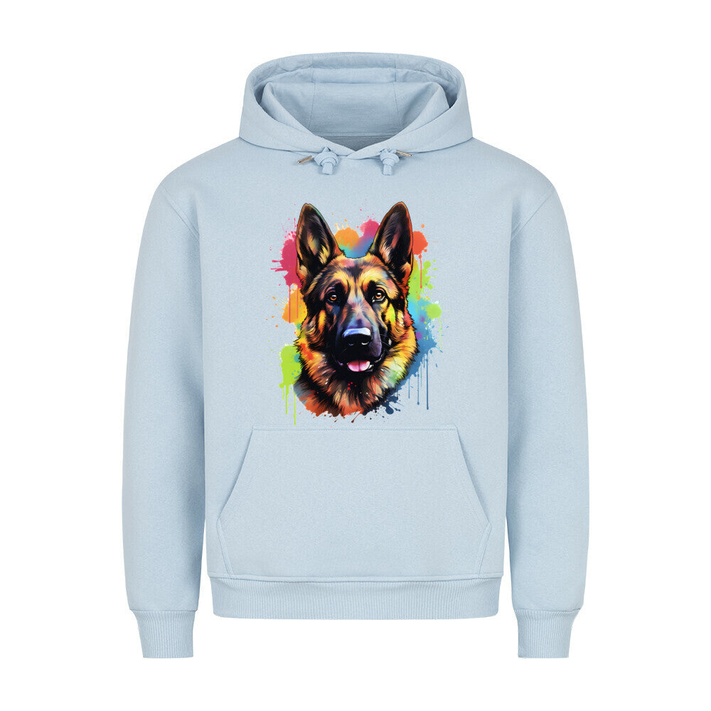 Premium Hoodie "Schäferhund - Paint" Babyblau – hunde-shirt.de