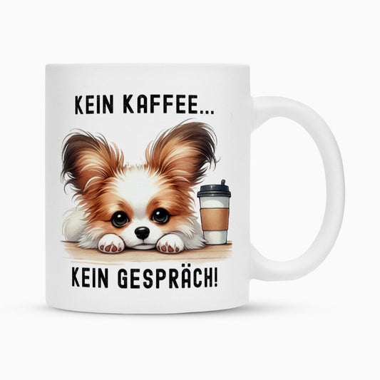 Tasse "Papillon - Kein Kaffee..." Weiß – hunde-shirt.de