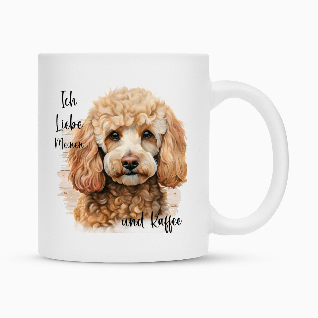 Tasse "Pudel ( hell ) - Ich liebe..." Weiß – hunde-shirt.de