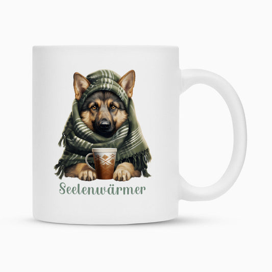 Tasse "Schäferhund - Seelenwärmer" Weiß – hunde-shirt.de