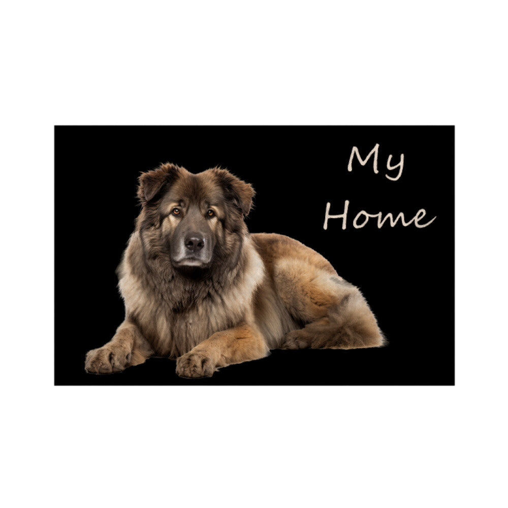 Fußmatte "Owtscharka - My Home" Weiß – hunde-shirt.de
