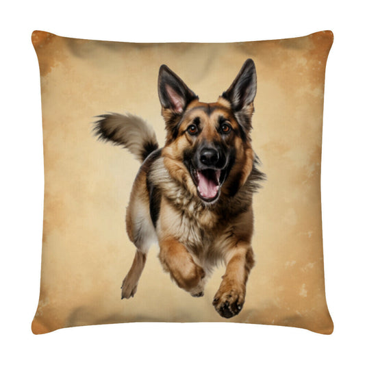 Kissen "Schäferhund - Jump" Weiß – hunde-shirt.de