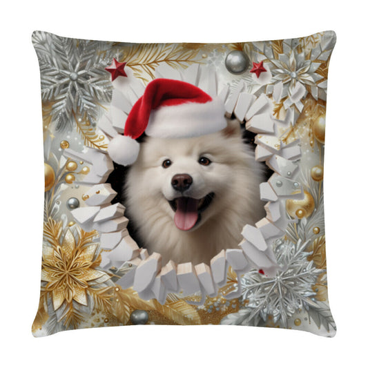 Kissen "Samoyed - Weihnachten" Weiß – hunde-shirt.de