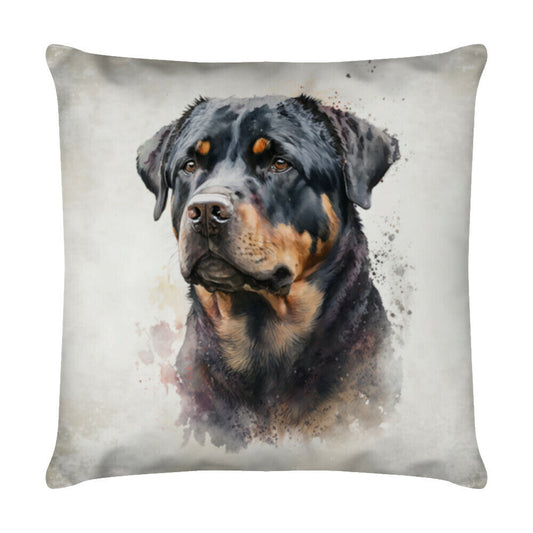 Kissen "Rottweiler - Beige" Weiß – hunde-shirt.de