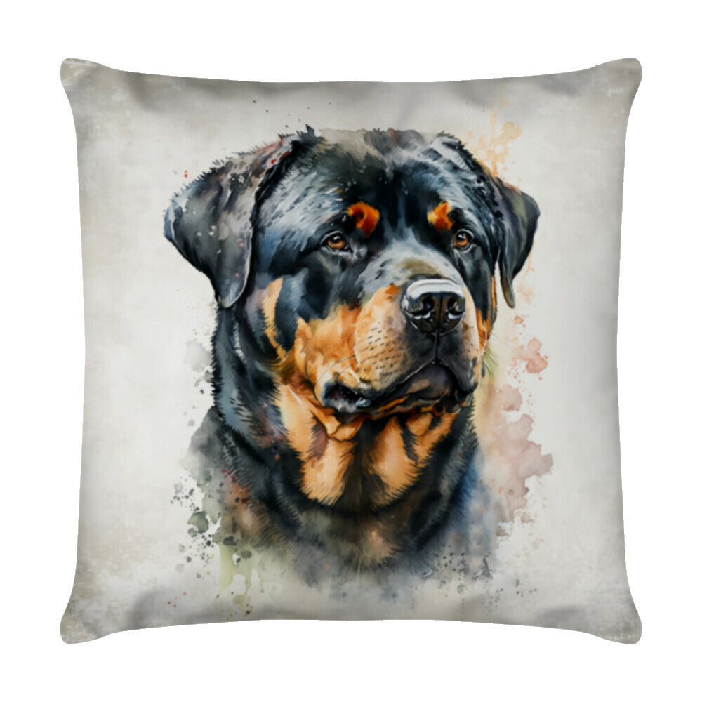 Kissen "Rottweiler - Relax" Weiß – hunde-shirt.de