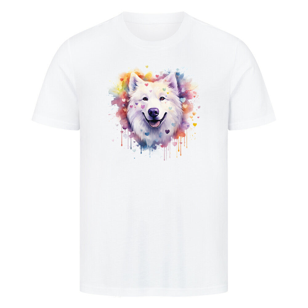 Premium T-Shirt "Samoyed - Paint" Weiß – hunde-shirt.de