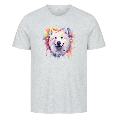Premium T-Shirt "Samoyed - Paint" Heather Grey – hunde-shirt.de
