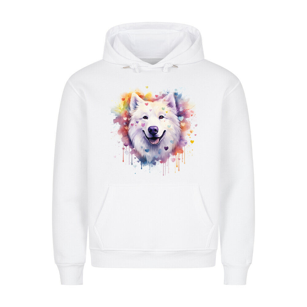 Premium Hoodie "Samoyed - Paint" Weiß – hunde-shirt.de