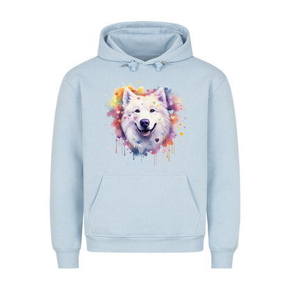 Premium Hoodie "Samoyed - Paint" Babyblau – hunde-shirt.de