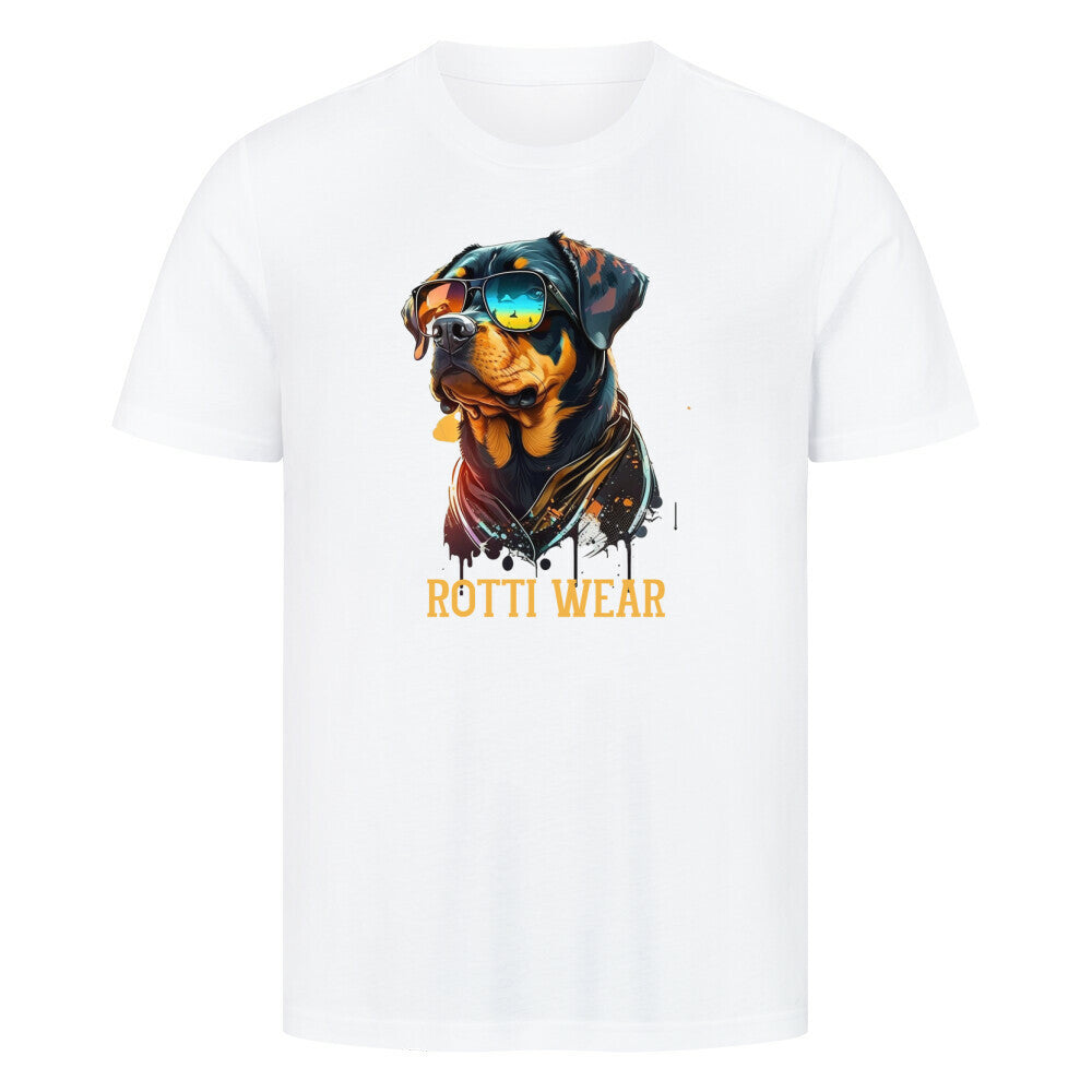 Premium T-Shirt "Rotti Wear" Weiß – hunde-shirt.de