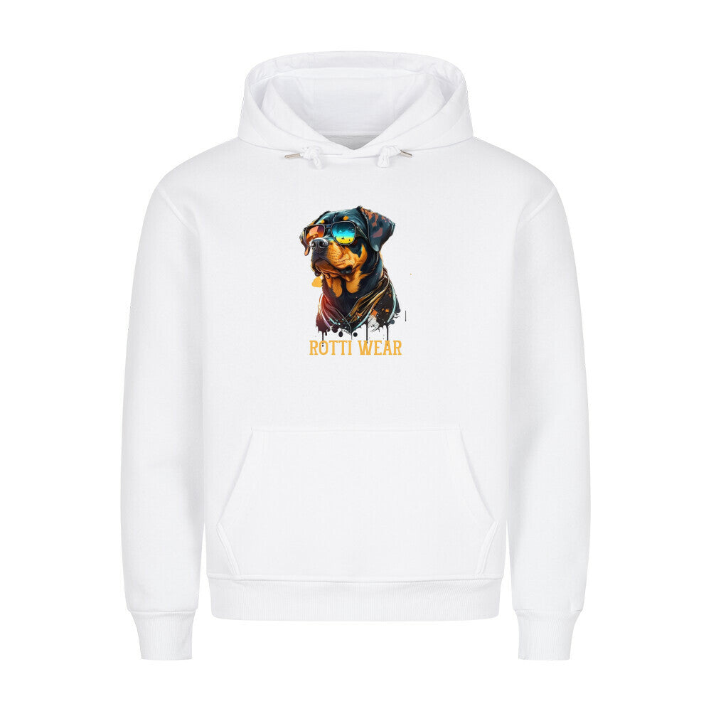 Premium Hoodie "Rotti Wear" Weiß – hunde-shirt.de