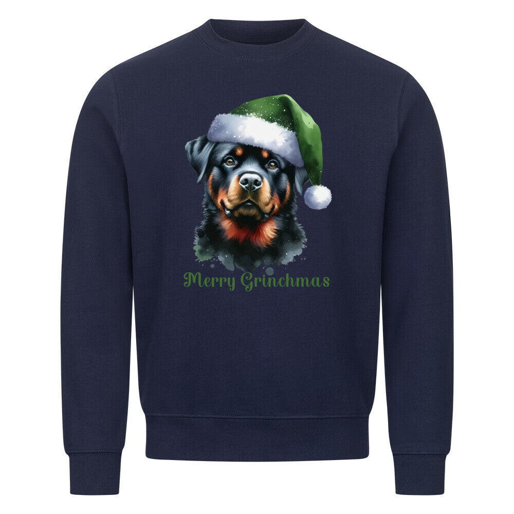 Premium Sweatshirt "Merry Grinchmas" Navy Blue – hunde-shirt.de