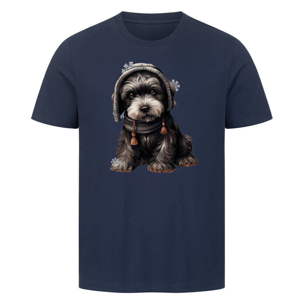Premium T-Shirt "Riesenschnauzer - Frost" French Navy – hunde-shirt.de