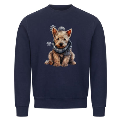 Premium Sweatshirt "Scottish Terrier - Winter" Navy Blue – hunde-shirt.de