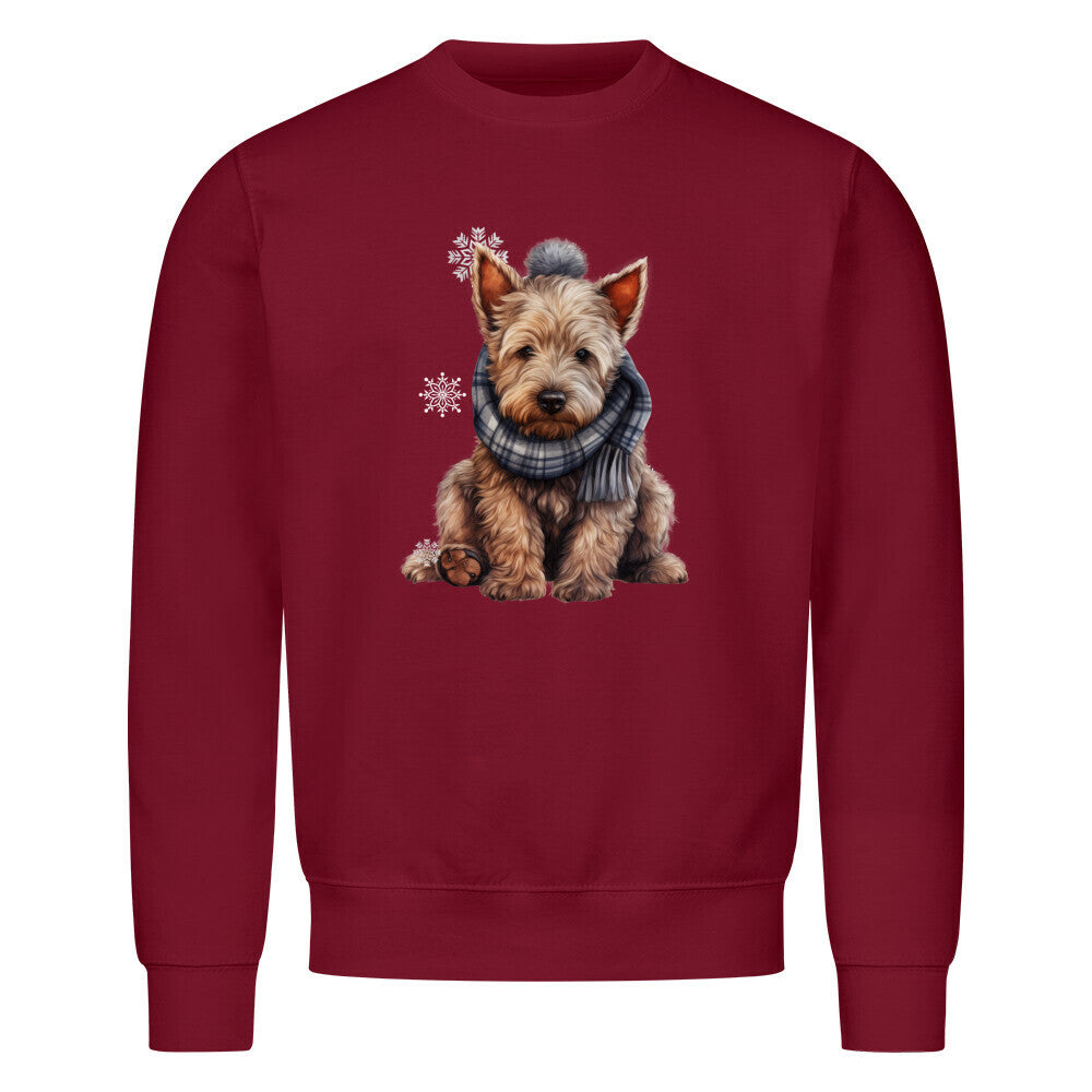 Premium Sweatshirt "Scottish Terrier - Winter" Burgunder – hunde-shirt.de