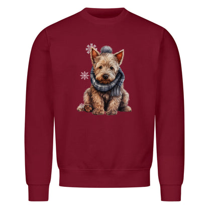 Premium Sweatshirt "Scottish Terrier - Winter" Burgunder – hunde-shirt.de