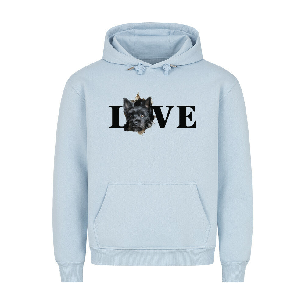Premium Hoodie "Scottish Terrier - LOVE" Babyblau – hunde-shirt.de